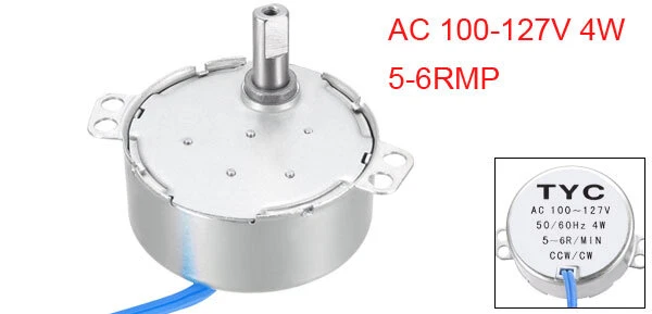 Synchronous Motor AC 100-127V 5-6RMP 50-60Hz 4W Double Flat Shaft CW/CCW - Image 2 of 4