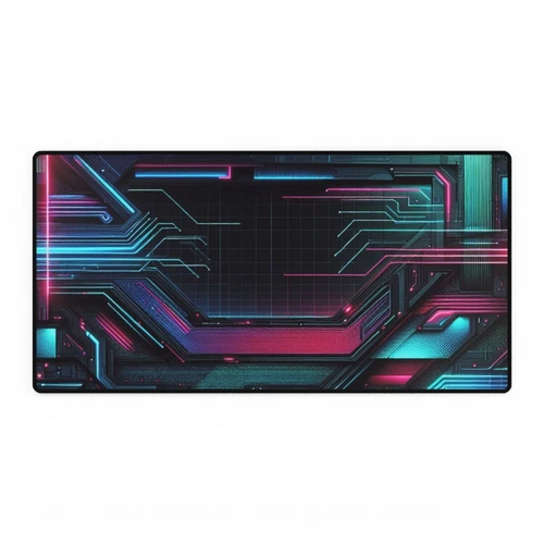 Futuristic Desk Mat - Cyberpunk Gaming, Office Decor, Large Mouse Pad
