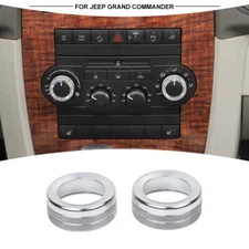 Silver Audio Console Switch Knob Decor Cover Rings for Dodge Charger 2006-2010