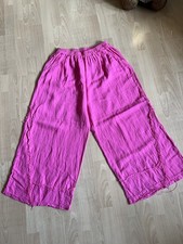 MADE IN ITALY SEHR SCHÖNE LEINENHOSE PINK LAGENLOOK