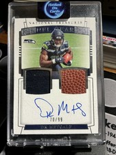 2019 National Treasures DK METCALF RPA Dual NFL Gear On Card AUTO /99 Sealed