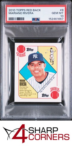 2010 TOPPS RED BACK #8 MARIANO RIVERA YANKEES HOF POP 5 PSA 10