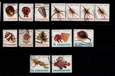 Singapore 1977 Marine Life set (no 25c, 75c) SG289-93, 295-96, 298-301 Used