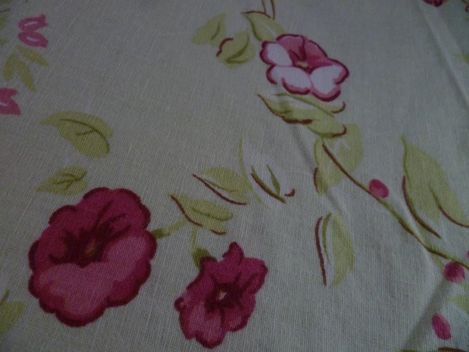 POTTERY BARN Full Queen Duvet Cover Manchester Rose Green Pink82x100 Linen Blend - Image 3 of 4