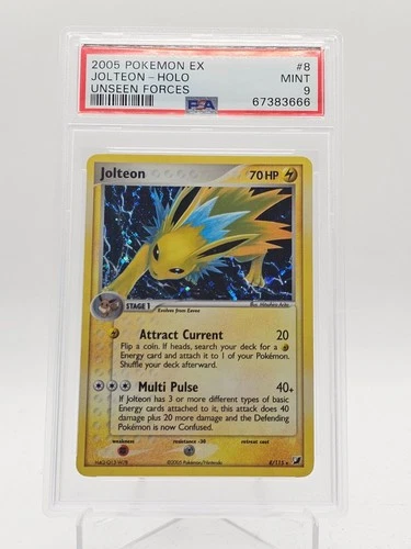 JOLTEON 2005 POKEMON EX UNSEEN FORCES 8/115 HOLO PSA 9 Q3963-3