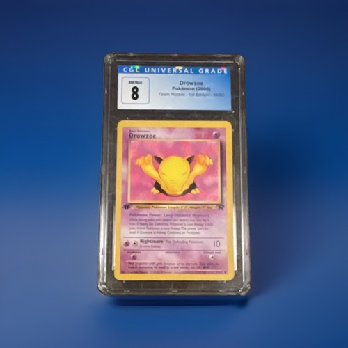 CGC 8 Pokémon TCG Drowzee 54/82 Team Rocket 1st Edition Regular EN 2000