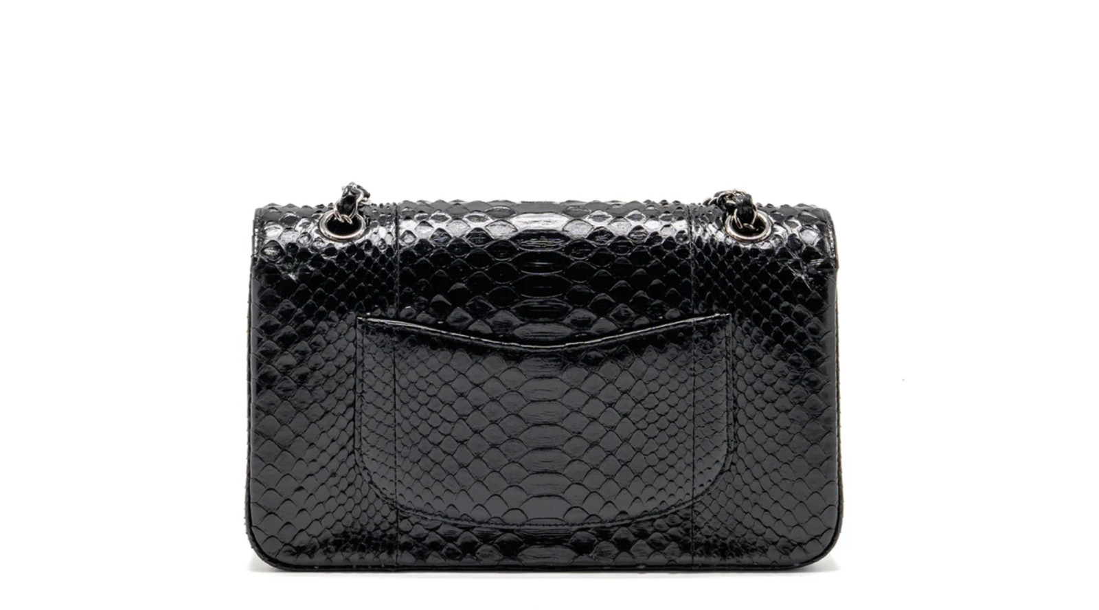 *RARE* Authentic Chanel Black Python Medium Class… - image 2