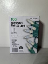 Home Accents Holiday 100 Warm White Mini LED String Lights Green Wire New