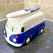 VW Camper Van Transporter Novelty Large  Blue Money Box