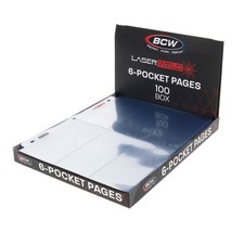 100 BCW 6-Pocket Pages 2.5x5.5 Photo Album Page Card Binder Protector Sleeve