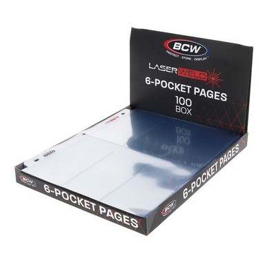 100 BCW 6-Pocket Pages 2.5x5.5 Photo Album Page Card Binder Protector Sleeve