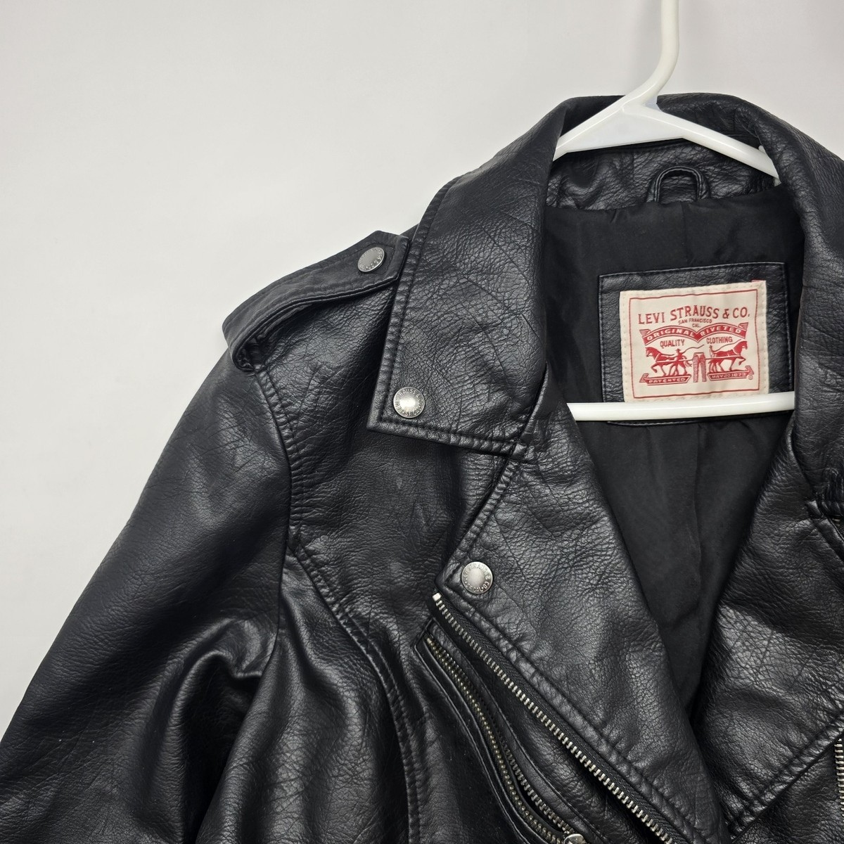 Levi Strauss & Co Black Womens Black Size XL Faux Leather