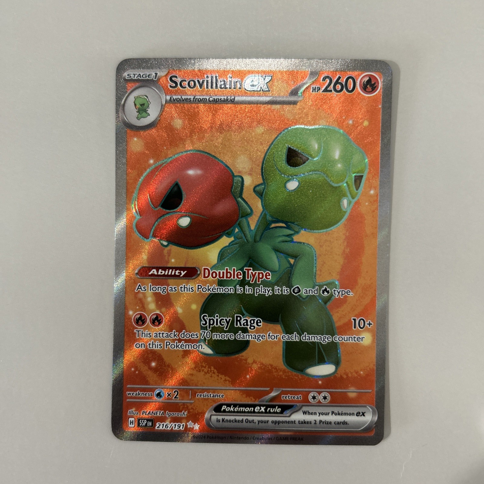Pokémon TCG Scovillain EX 216/191 Surging Sparks Ultra Rare