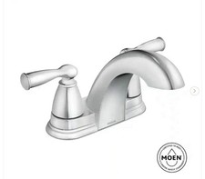 Moen 84942 Banbury 2-Handle 4" Centerset Bathroom Faucet With Drain In Chrome