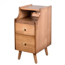 Nightstand Bedroom Bedside Table End Side Table with 2 Drawers Storage