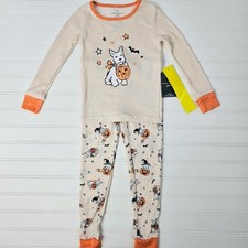 Laura Ashley Girls Trick or Treat Puppy Print Long Sleeve Pajama Set Size 4T NWT