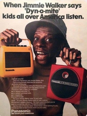 Panasonic's Dynamite Cartridge Player Jimmy Walker Ad | 24x18'' POSTER  | Classic