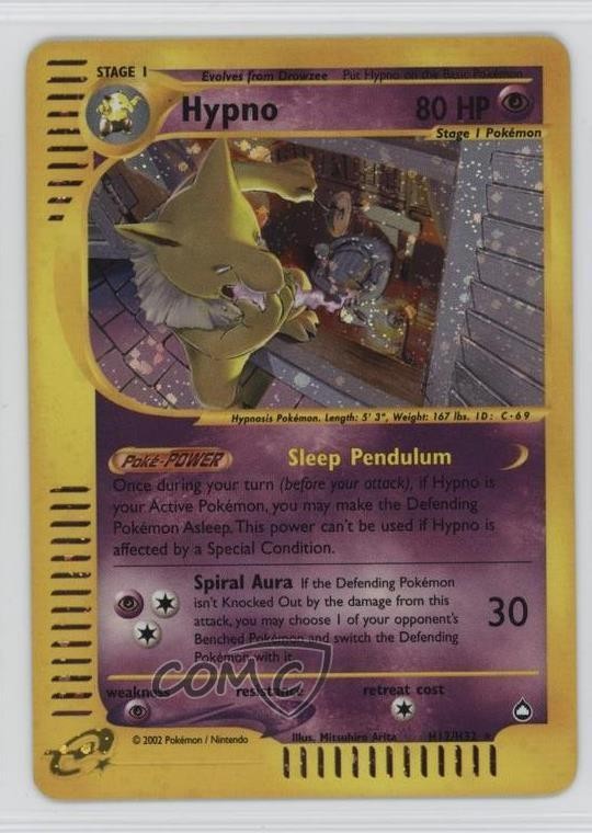 Hypno Holo Pokemon e-Card Series Aquapolis #H12 2003