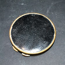 Boite poudrier vintage en laiton et serpent - miroir de sac rétro