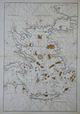 Agnese 1546 Aegean Portolan Chart   Greece & Eastern Mediterranean Facsimile Map