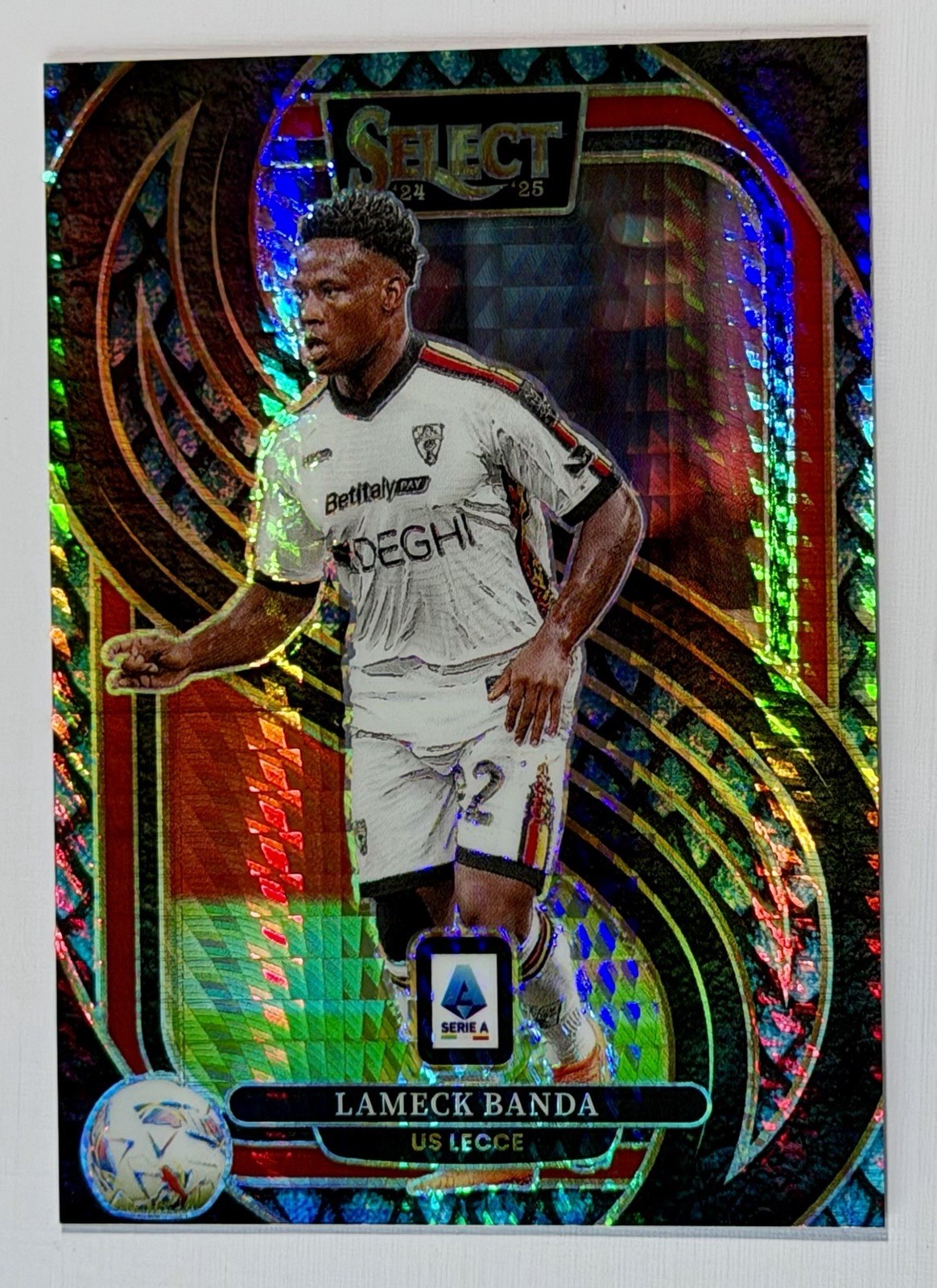 2025-26 Panini Select Camo Lameck Banda Lecce + Bonus 2024-25 Dragon Scale #/18 view 4