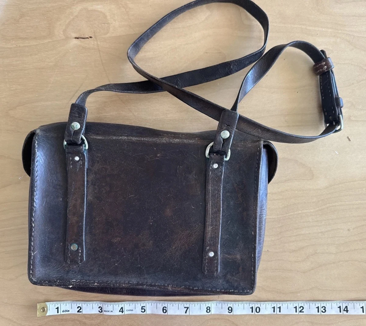 Antike Schweizer F. Diener Handarbeit Sattler Ledertasche - Militär Offiziere Umhängetasche