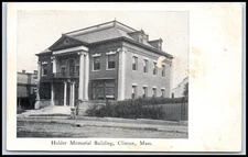 Postcard Holder Memorial Building, Clinton, Mass.   G94