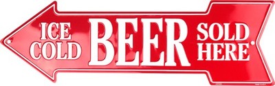 Hangtime ICE COLD BEER 6x20 Arrow Sign