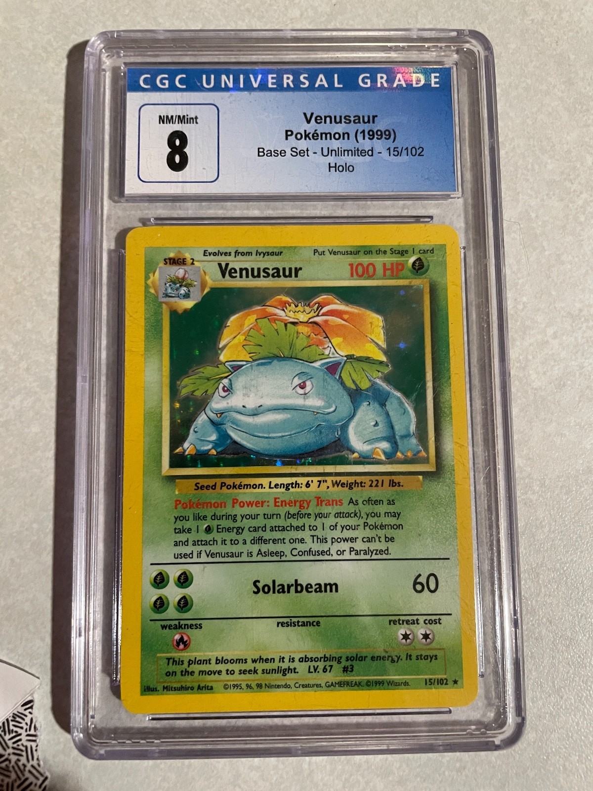 Venusaur Holo Rare PSA 8 NM-MT 1999 Pokemon Base Set Unlimited #15/102