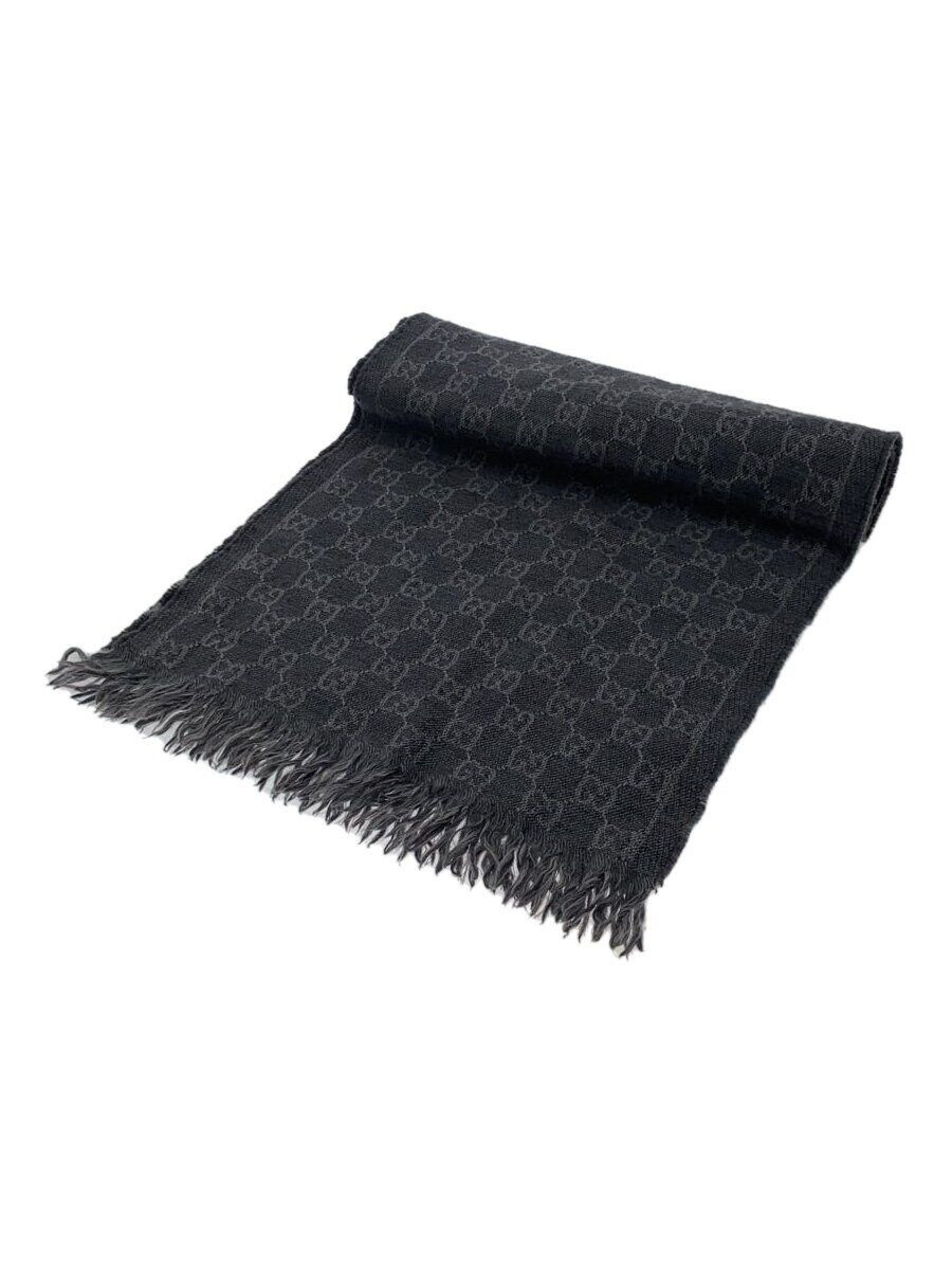 GUCCI women's gray wool scarf with signature pattern