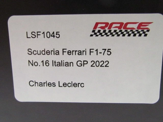 SPARK / LOOKSMART SCUDERIA FERRARI F1-75 #16 ITALIAN GP 2022 LECLERC 1:43 SCALE - Image 3 of 4
