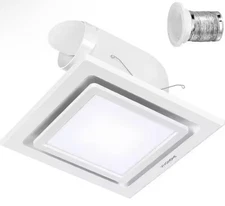 165 CFM Bathroom Exhaust Fan with 6500K LED Light & 4" Duct Hose 1.5 Sones Fan