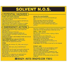 Brady 93735 Chemical Label,  3 3/4 In H,  4 1/2 In W,  93735, Pk25