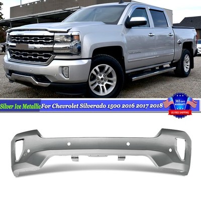 Silver Ice Steel Fascia Bumper Cover For 2016-2018 Silverado 1500 W/Fog Light