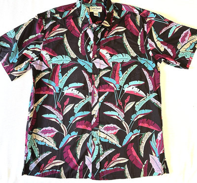 COOKE STREET Mens  Large  HAWAIIAN SHIRT Matching Pocket HELICONIA LEAVES