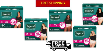 Depend Fresh Protection Women Disposable Incontinence Diapers Max Absorbency