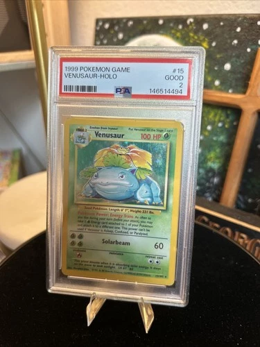 Venusaur 015/102 Base Set Holo PSA 2 GOOD (FRESHLY GRADED)