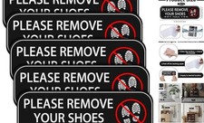 5 PCS Please Remove Your Shoes Sign, Self-Adhesive No Shoes Sticker Take Shoe