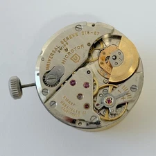 Universal Geneve Polerouter Cal 218-27 Watch Parts Movement Balance Fork Spring