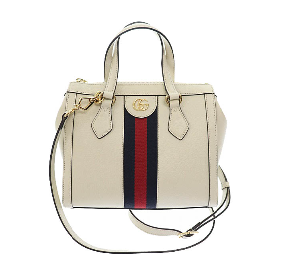 GUCCI Ophidia Ivory Leather 2-Way Shoulder Crossbody Bag Italy