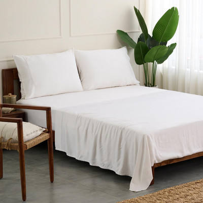 Luxurious 100% Bamboo Queen Sheet Set - Soft, Cooling, Organic Viscose (White)