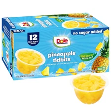 Pineapple Tidbits with No Sugar Added -  Fruit Bowls Snacks - 4 Oz Fruit Bowls -