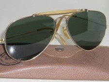 1950's 58 14 VINTAGE B L RAY BAN 1/10 12K GF G15 OUTDOORSMAN AVIATOR SUNGLASSES