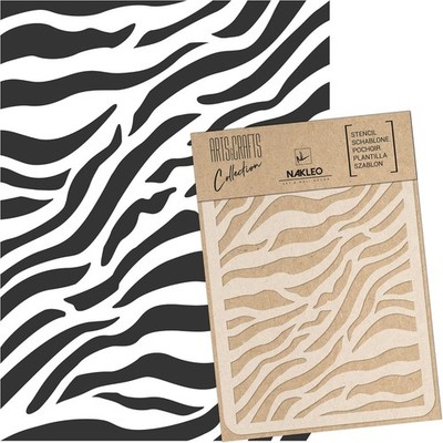 NAKLEO Malschablone für Handwerk A5 15x21cm, Zebra Haut Tier Savanne Muster, 