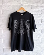 Vintage 90s BVD Poem T Shirt XL Pocket Graphic Black Single Stitch Made in USA