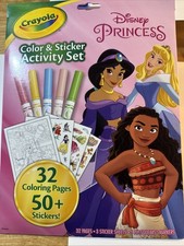 Crayola Disney Princess Color  Sticker Set: Markers, 20 Pages, Ages 3 