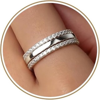 925 Silver VVS1 D Color Moissanite Ring Size 6.5 Diamond Style Stacking Band