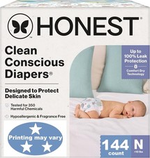  Honest Clean Conscious Diapers Newborn Size N-144 Count