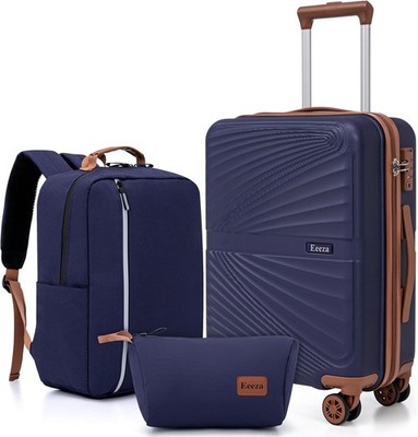 3pc Carry On Luggage Set 20'' ABS Suitcase TSA Lock Spinner Wheels