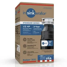 NEW InSinkErator Badger 500 Standard Series 1/2 HP Garbage Disposal